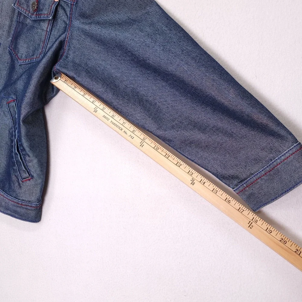 Vintage Guess USA American Tradition Denim Jacket Blue Contrast‎ Stitch Mens L